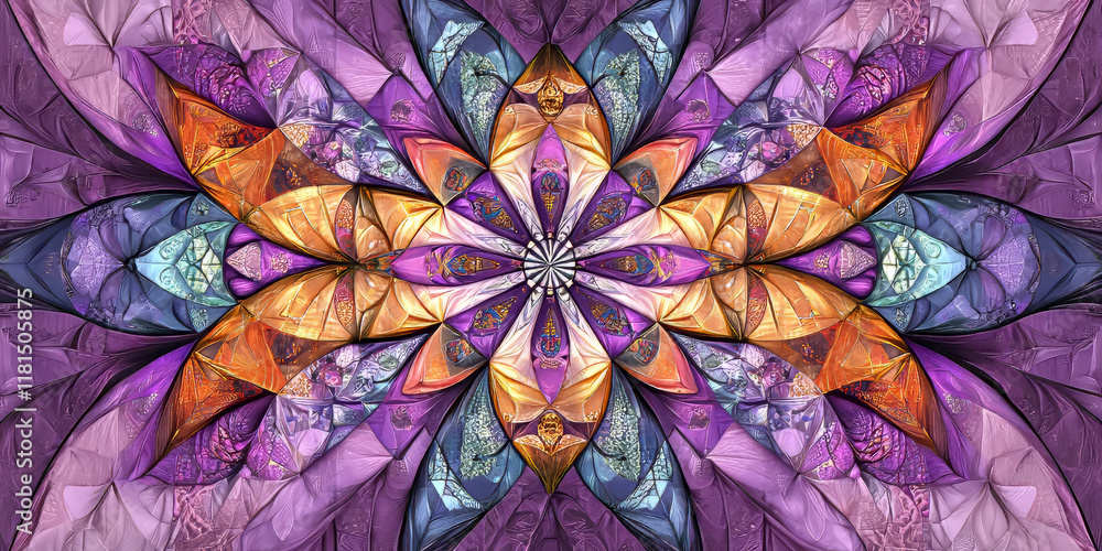 Stylized Tilt Quilt Illustration with Metaphysical Themes Stylized Tilt Quilt Illustration with Metaphysical Themes