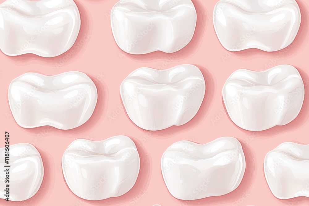 Soft Pink Gradient with White Dental Elements Soft Pink Gradient with White Dental Elements