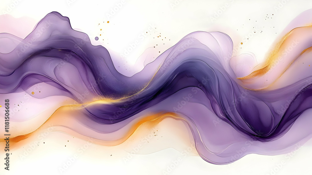 Purple and Gold Abstract Flow Art Purple and Gold Abstract Flow Art
