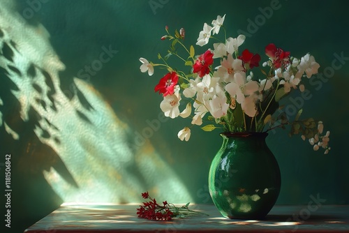 Fototapeta Naklejka Na Ścianę i Meble -  still life with peonies and daisies

