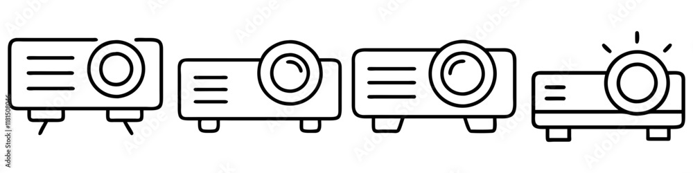 projector icon, office line art, office vector - simple black line art icon of projector perfect for logos, and office-themed designs. projector icon, office line art, office vector - simple black line art icon of projector perfect for logos, and office-themed designs.