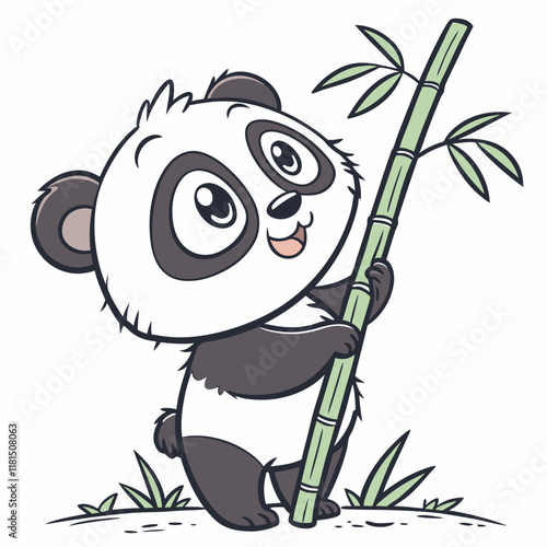 panda with bamboo