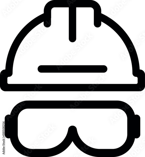 Safety helmet flat icon. Hard Hat Construction Icon