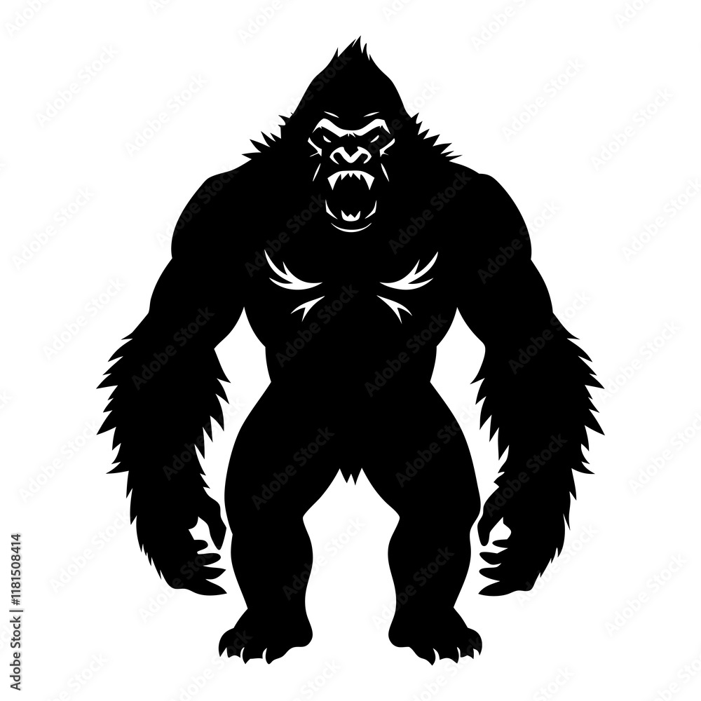 Fototapeta premium Gorilla Silhouette vector illustration