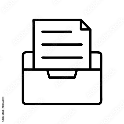 document holder icon, office line art, office vector - simple black line art icon of document holder perfect for logos, and office-themed designs.