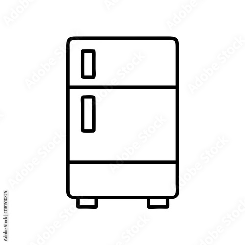 office fridge icon, office line art, office vector - simple black line art icon of office fridge perfect for logos, and office-themed designs.