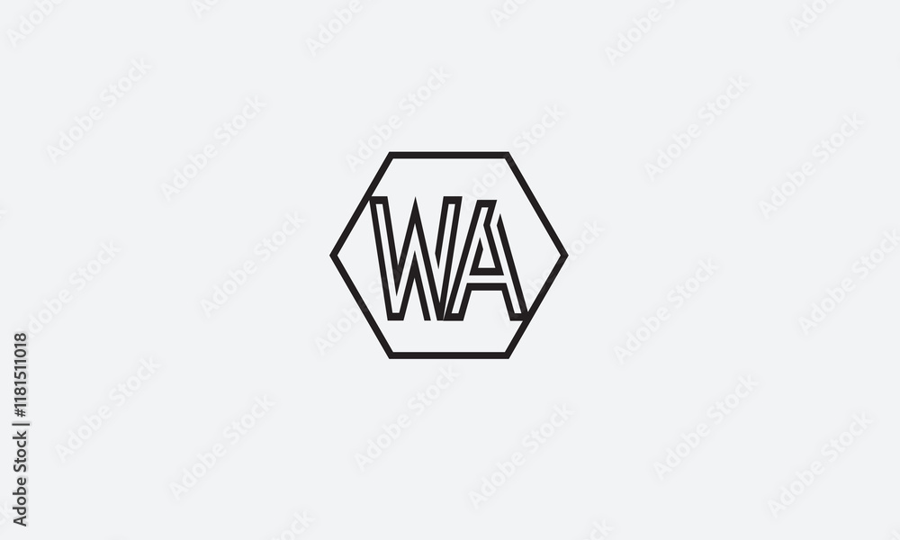 WA, AW , A , W , Abstract Letters Logo Monogram WA, AW , A , W , Abstract Letters Logo Monogram