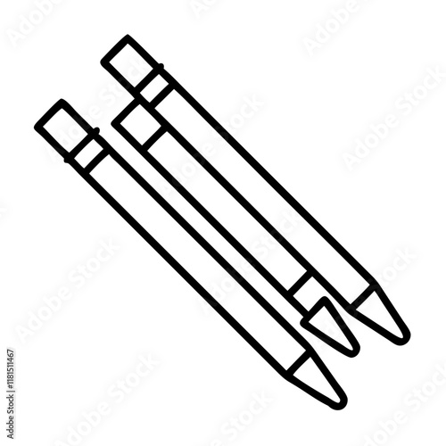 pen refills icon, office line art, office vector - simple black line art icon of pen refills perfect for logos, and office-themed designs.