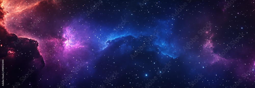 Fototapeta premium A stunning purple and blue galaxy with twinkling stars