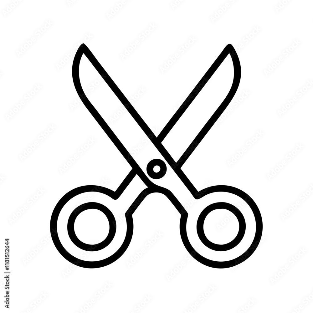 scissors icon, office line art, office vector - simple black line art icon of scissors perfect for logos, and office-themed designs. scissors icon, office line art, office vector - simple black line art icon of scissors perfect for logos, and office-themed designs.