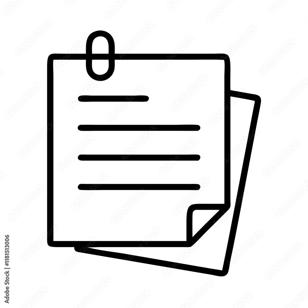 sticky notes icon, office line art, office vector - simple black line art icon of sticky notes perfect for logos, and office-themed designs. sticky notes icon, office line art, office vector - simple black line art icon of sticky notes perfect for logos, and office-themed designs.