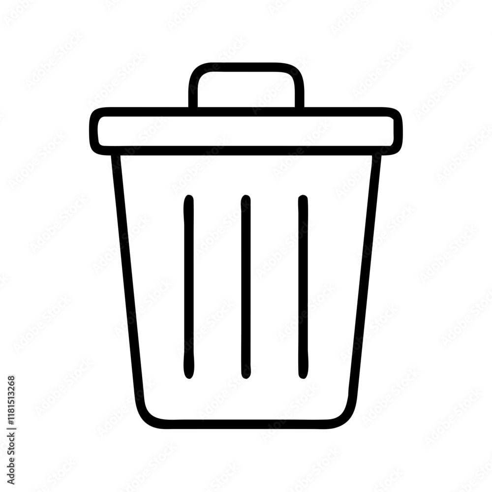 trash bin icon, office line art, office vector - simple black line art icon of trash bin perfect for logos, and office-themed designs. trash bin icon, office line art, office vector - simple black line art icon of trash bin perfect for logos, and office-themed designs.