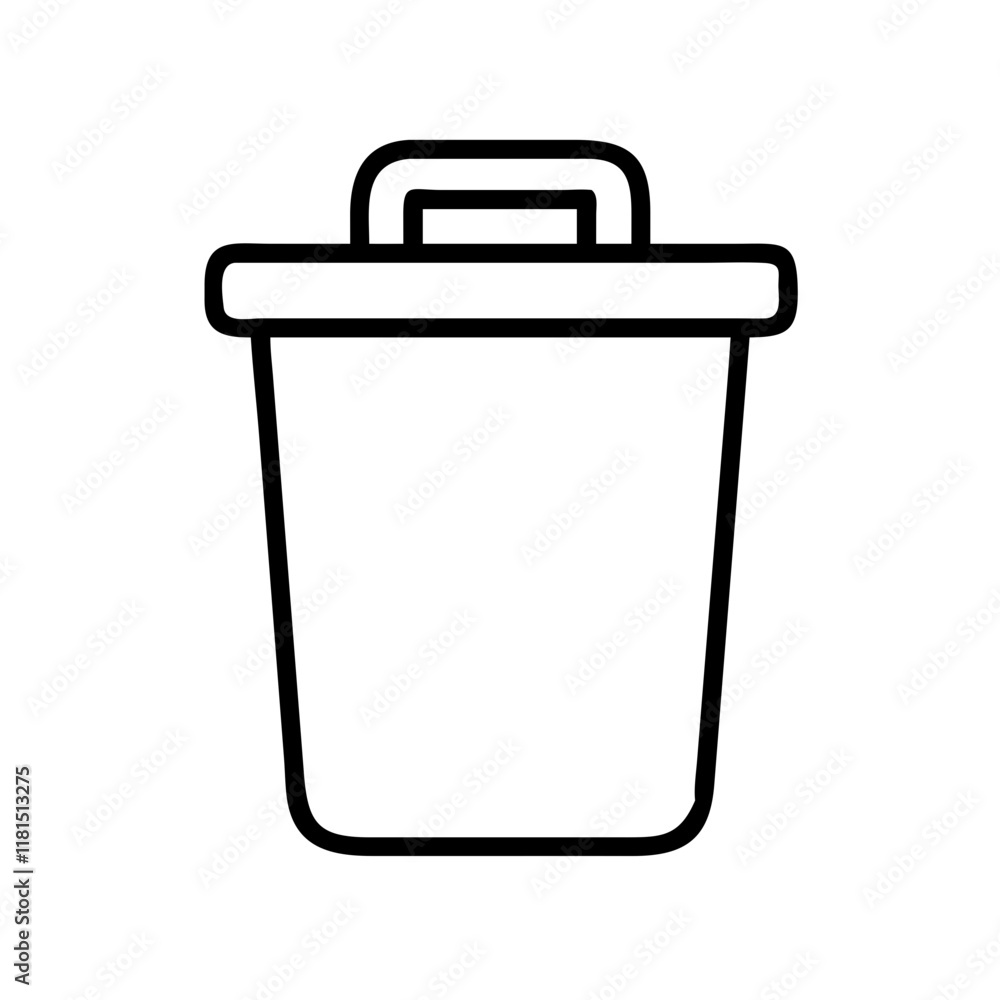 trash bin icon, office line art, office vector - simple black line art icon of trash bin perfect for logos, and office-themed designs. trash bin icon, office line art, office vector - simple black line art icon of trash bin perfect for logos, and office-themed designs.