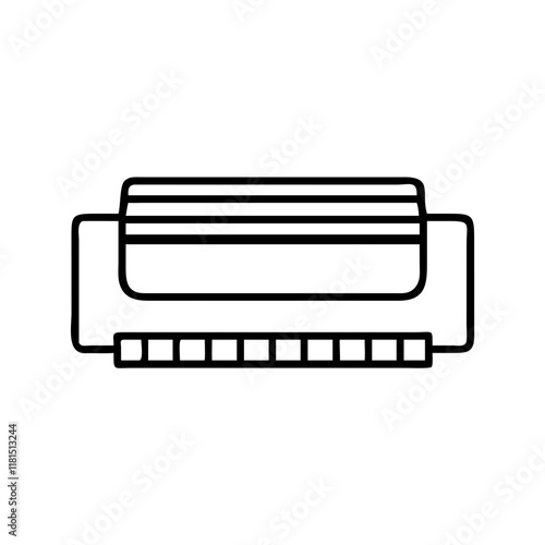 toner cartridge icon, office line art, office vector - simple black line art icon of toner cartridge perfect for logos, and office-themed designs.