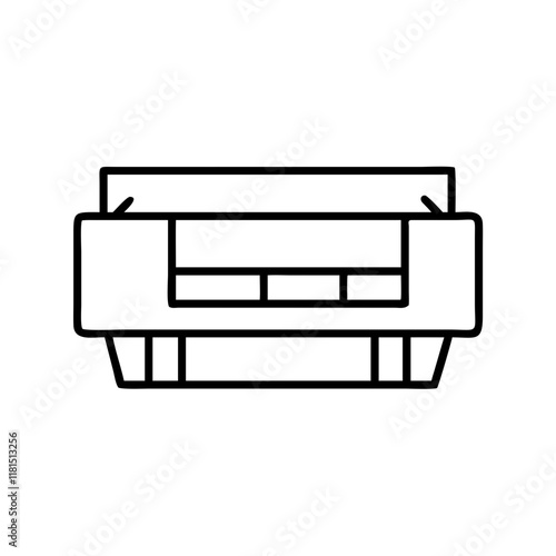 toner cartridge icon, office line art, office vector - simple black line art icon of toner cartridge perfect for logos, and office-themed designs.