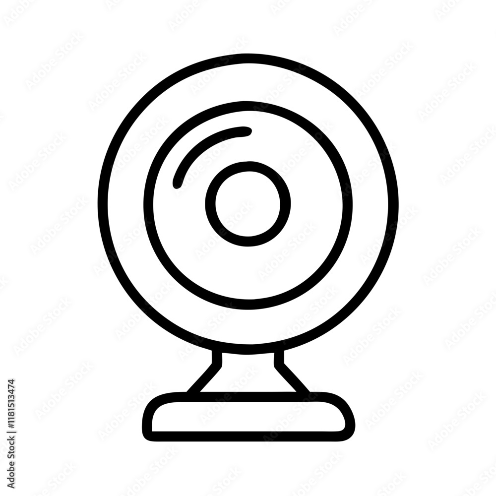webcam icon, office line art, office vector - simple black line art icon of webcam perfect for logos, and office-themed designs. webcam icon, office line art, office vector - simple black line art icon of webcam perfect for logos, and office-themed designs.
