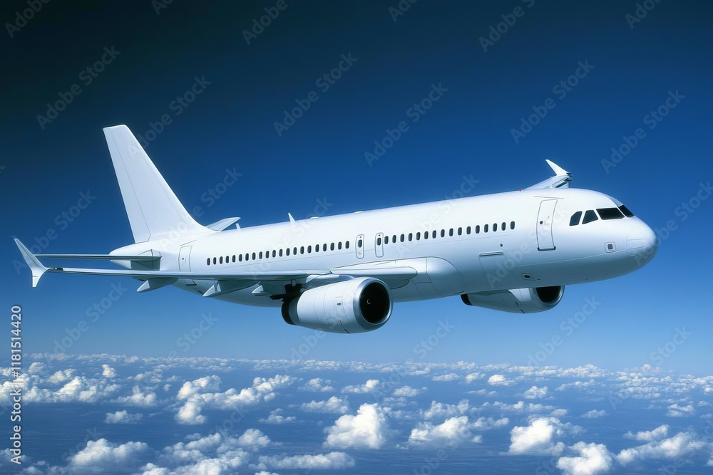 Commercial passenger airplane flying in the amazing blue sky and dark clouds. Travel by air transport. Commercial passenger airplane flying in the amazing blue sky and dark clouds. Travel by air transport.