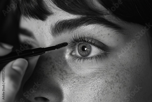 woman applying mascara Generative AI