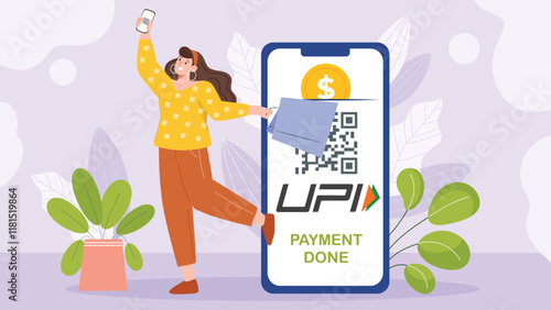 Illustrated guide to secure online shopping payments, focusing on safety and trust.