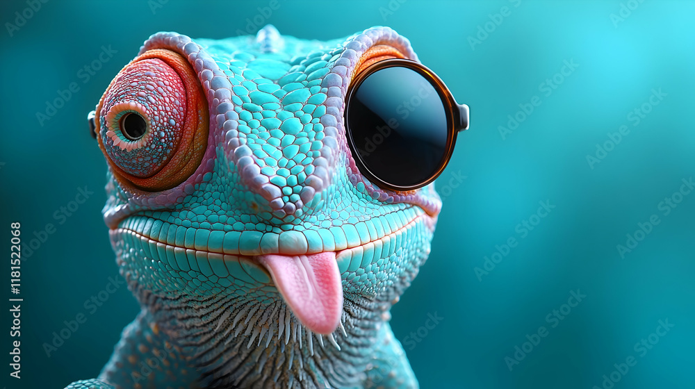 Cool Chameleon: Reptile, Scales, Tongue, Eye Cool Chameleon: Reptile, Scales, Tongue, Eye