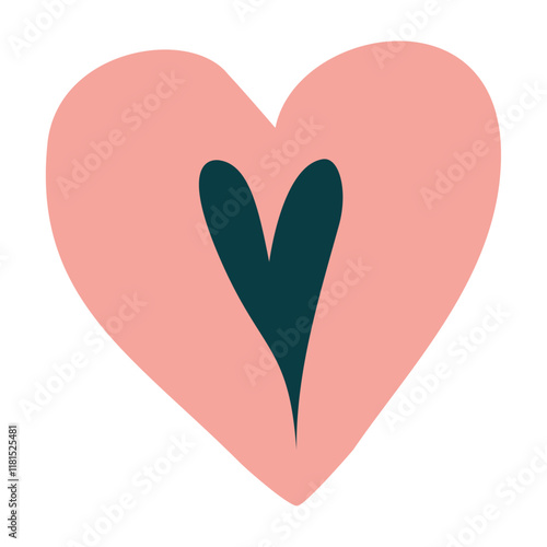 Sweet heart, love. In pastel colors, childish, unusual, vector