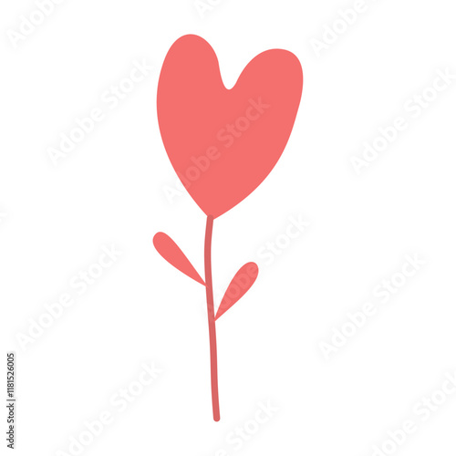 Abstract cute heart in the form of a flower. In pastel colors