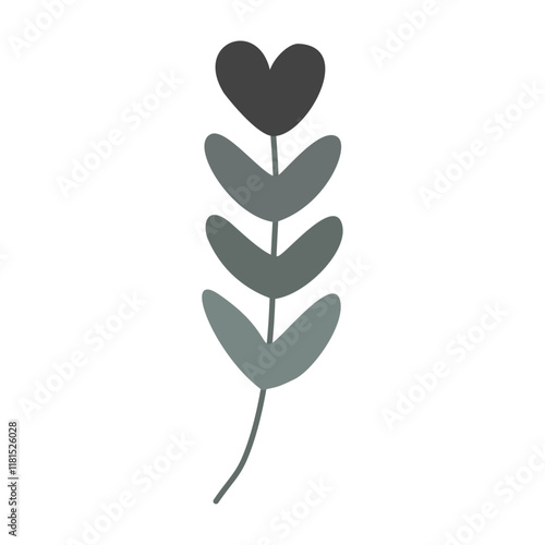 Abstract cute heart in the form of a flower. In pastel colors