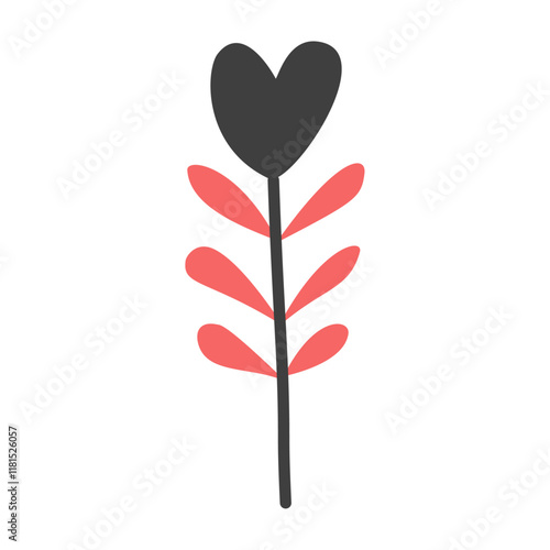 Abstract cute heart in the form of a flower. In pastel colors