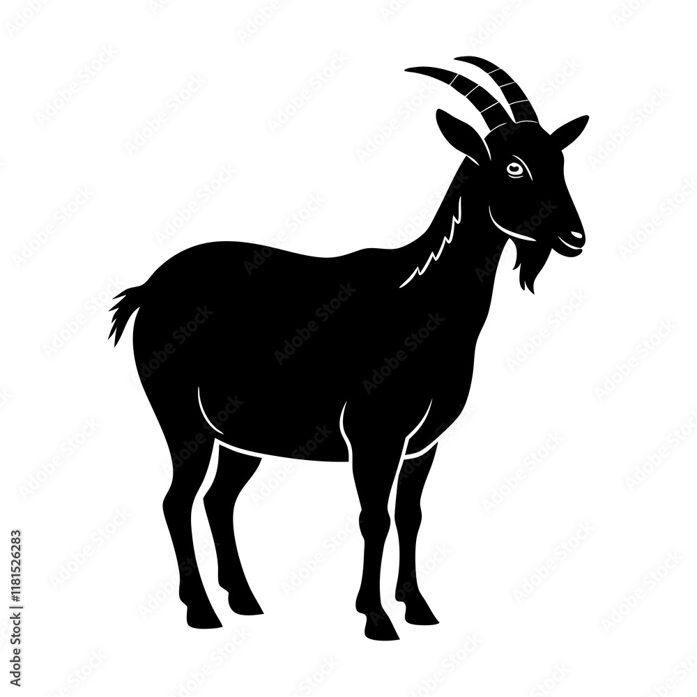 Fototapeta premium Goat Silhouette vector illustration