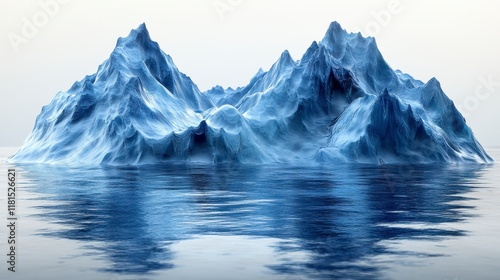 Wallpaper Mural Majestic iceberg floating in calm water, reflecting its icy peaks. Torontodigital.ca