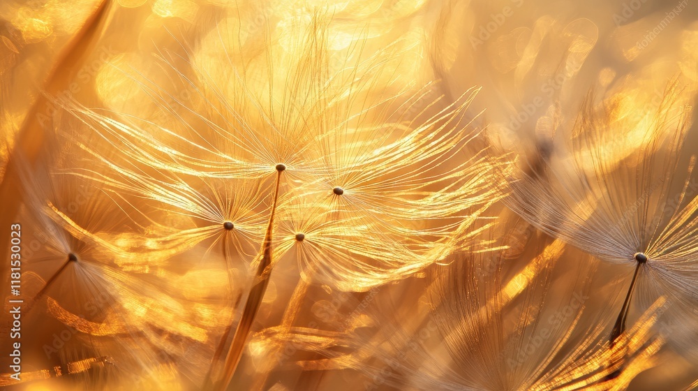 Naklejka premium Beauty in nature dandelion seeds. Close-up of dandelion on meadow background
