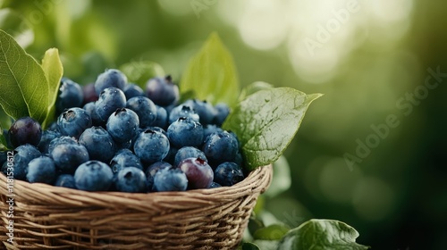 Wallpaper Mural Harvesting summer delights with fresh picked blueberries in a wicker basket Torontodigital.ca