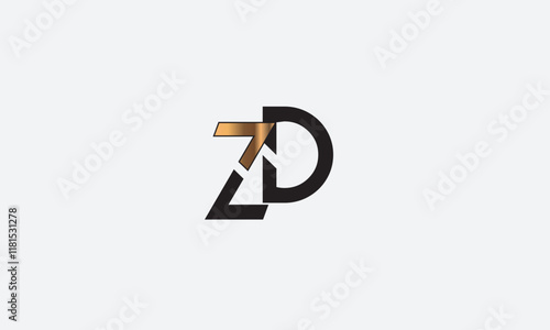 ZD, DZ , D , Z , Abstract Letters Logo Monogram	