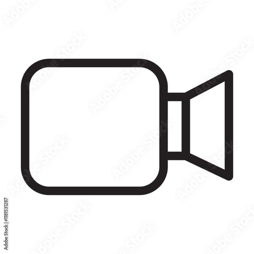 Record, video call, record video, camera outline icons, minimalist vector illustration, simple concept, Isolated on white background