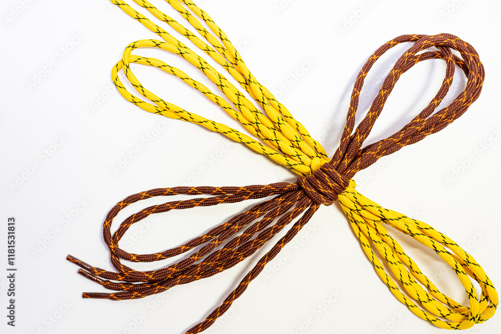 shoe laces on isolated white. shoe laces on isolated white.
