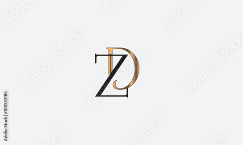 ZD, DZ , D , Z , Abstract Letters Logo Monogram	