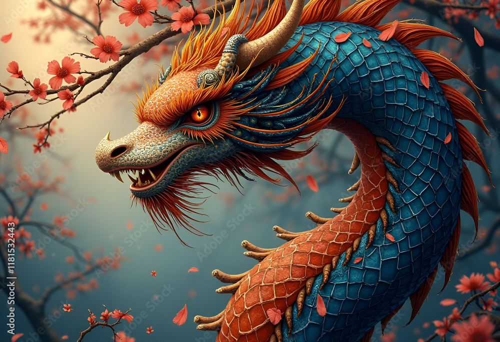 A beautiful art work of dragon A beautiful art work of dragon