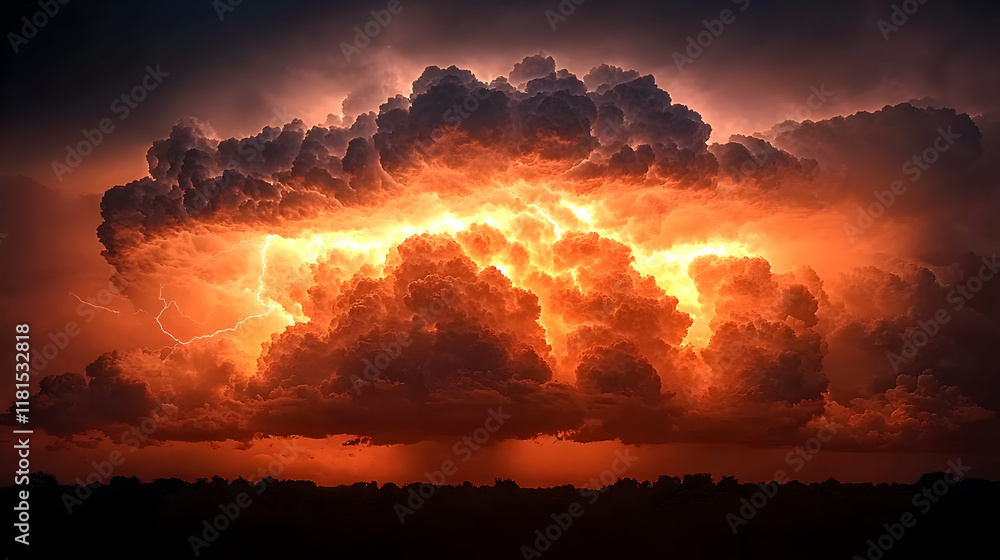Epic Storm Clouds and Lightning at Sunset Epic Storm Clouds and Lightning at Sunset