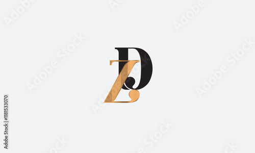 ZD, DZ , D , Z , Abstract Letters Logo Monogram	