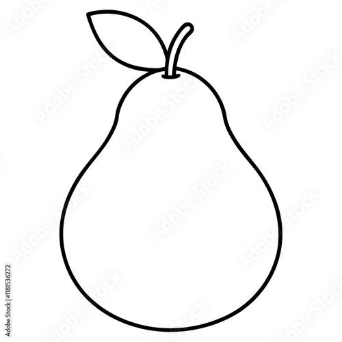 Pear line art art vector