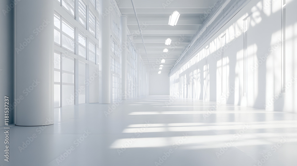 empty corridor in a modern building empty corridor in a modern building