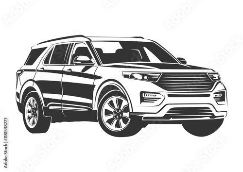 car suv isolated on white