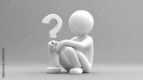 Figure Sits with Question M...