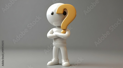 Figure Holds Question Mark,...