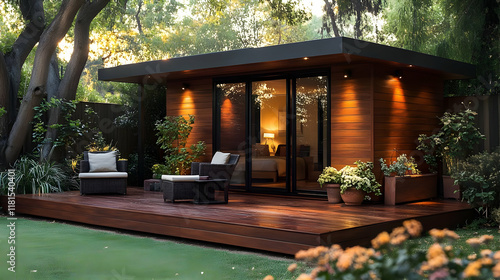 Wallpaper Mural Backyard Studio Creates a Relaxing Escape in the Evening Torontodigital.ca