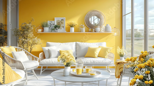 Yellow Living Room Decor En...
