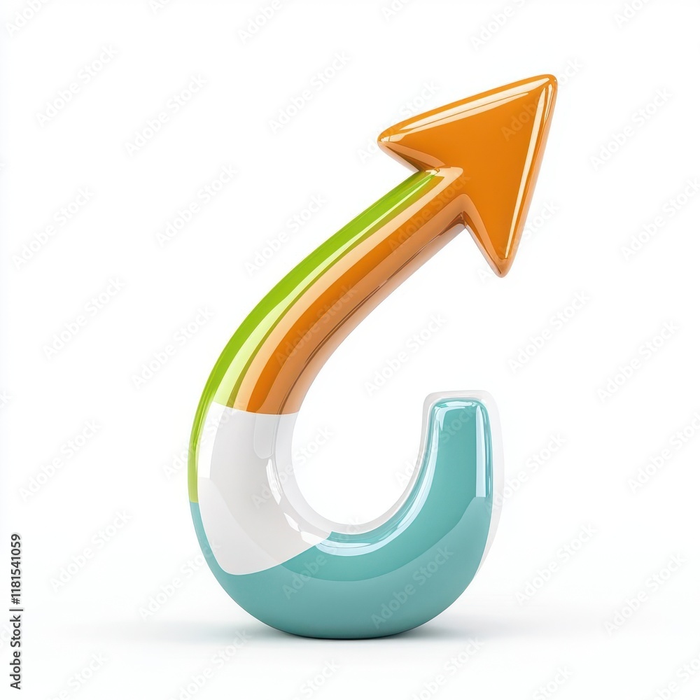 A colorful upward arrow symbolizing growth and progress in design. A colorful upward arrow symbolizing growth and progress in design.