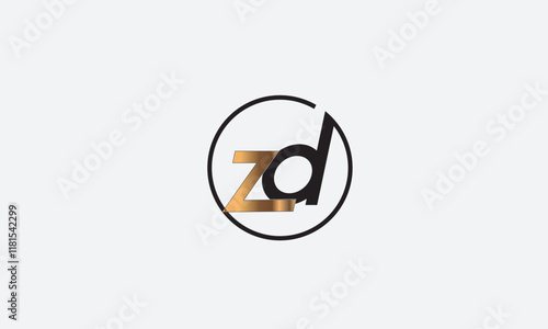 ZD, DZ , D , Z , Abstract Letters Logo Monogram	