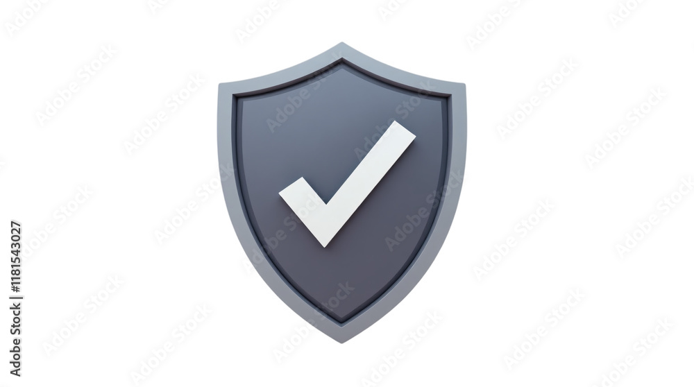 Shield with Check Mark Representing Security and Guarantee Isolated on a Transparent Background (PNG). Shield with Check Mark Representing Security and Guarantee Isolated on a Transparent Background (PNG).