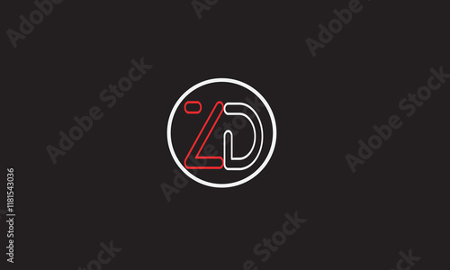 ZD, DZ , D , Z , Abstract Letters Logo Monogram	